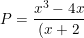 \small P=\frac{x^3-4x}{(x+2)^2}